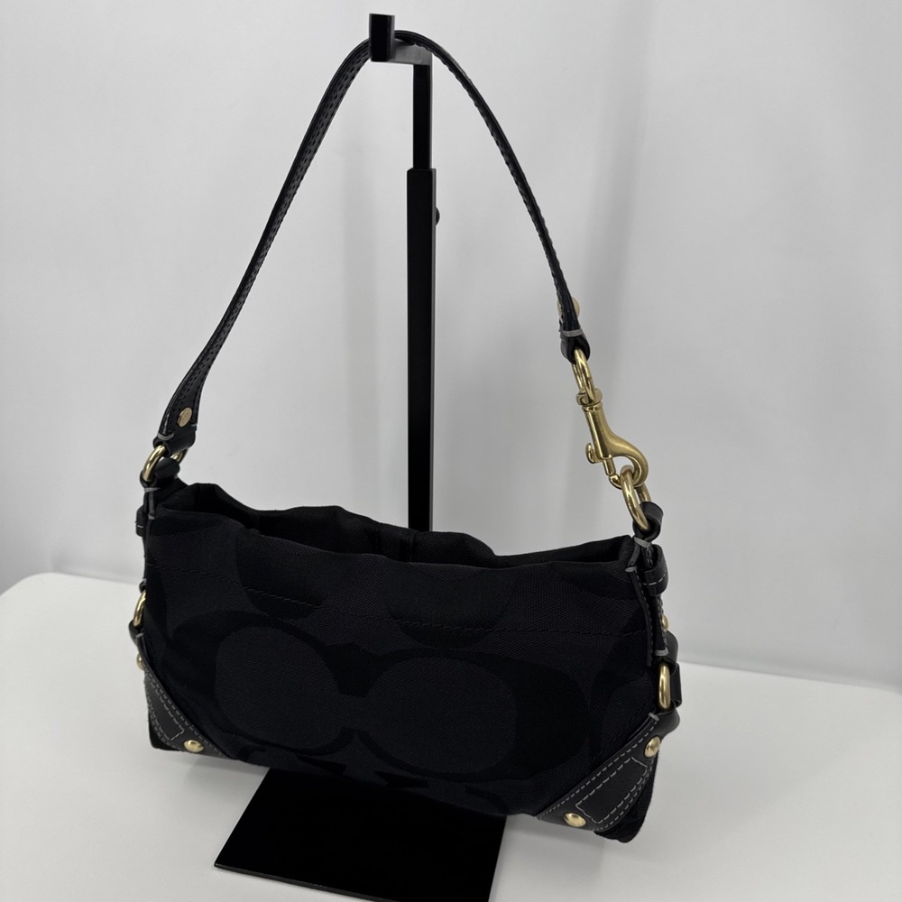 Coach Vintage Mini Carly Shoulder Bag - 10730 Black Signature Big C Classic Y2K